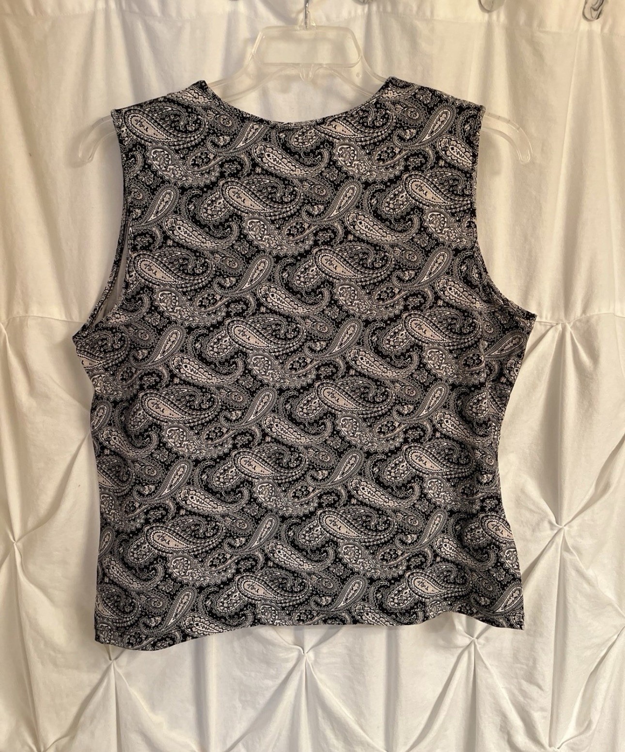 Croft & Barrow Women’s XL Knit Stretch Tank Top Sleeveless V-Neck Paisley
