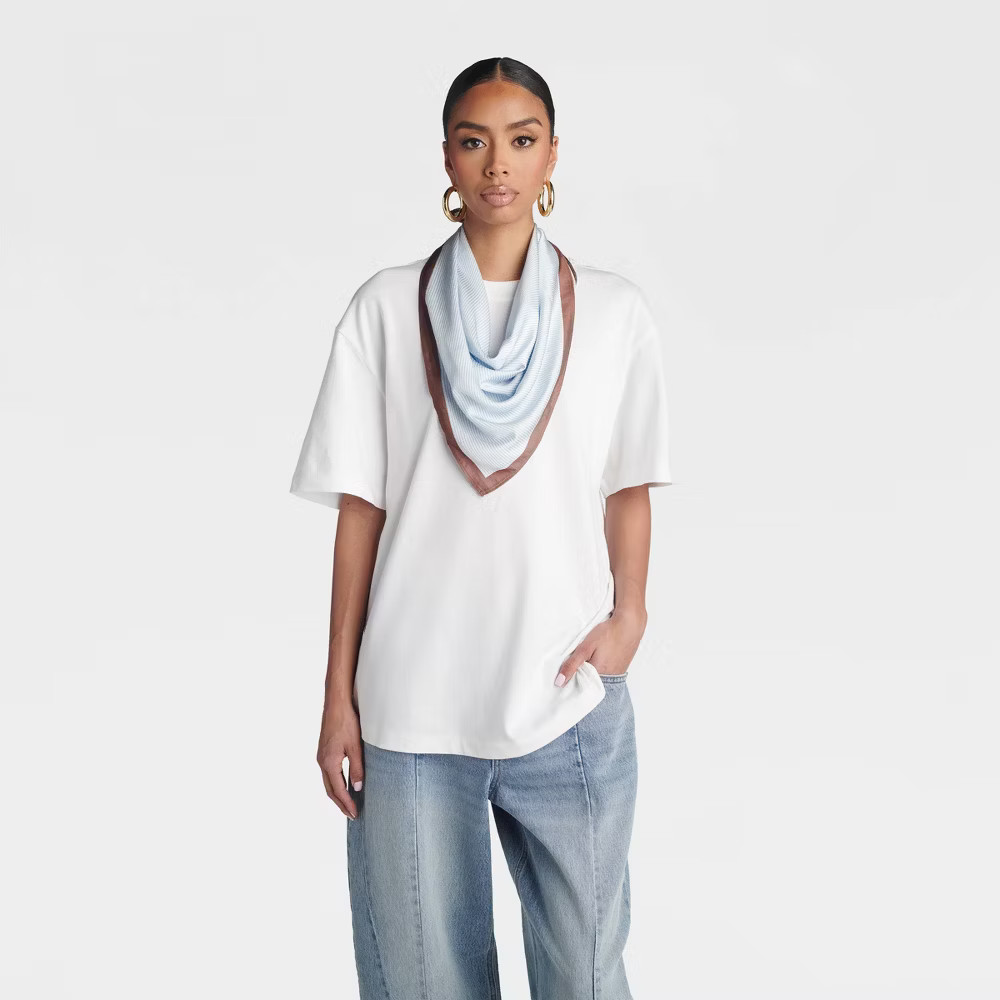 KBB by KAHLANA Women Oversized Short Sleeve ‘The Scarf T-Shirt’ – White