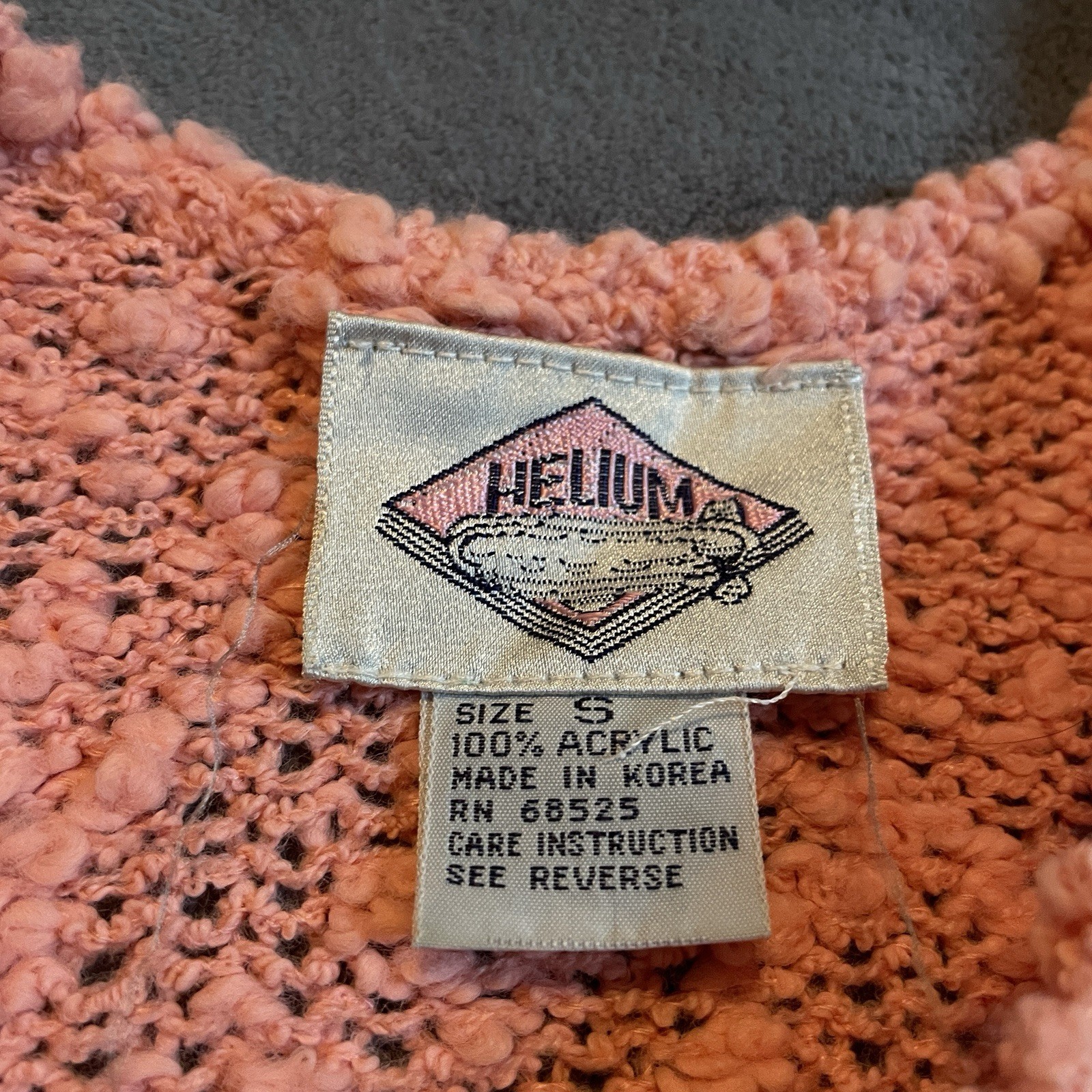 Vintage 80s Knit Top Blouse Women’s Small Pink Hipster Cute Lightweight Acrylic