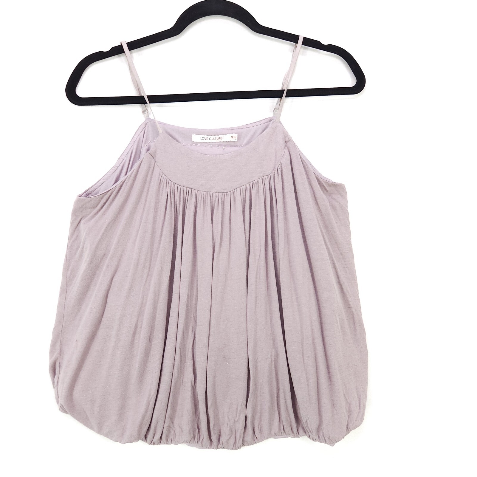 Love Culture Boho Tank Top Womens Medium Gathered Bottom Taupe Pleated Flowy