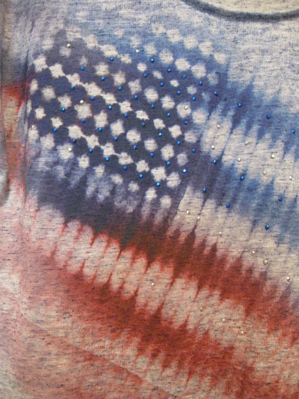 Patriotic US Flag Top w/Stud Accents . . Perfect for 250th Yr Celebrations
