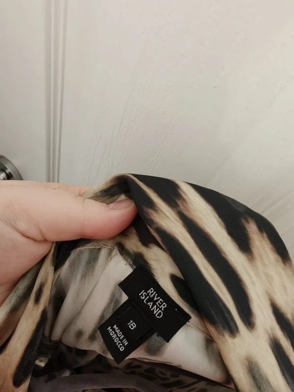 River Island Leopard Print Satin Shirt UK 18