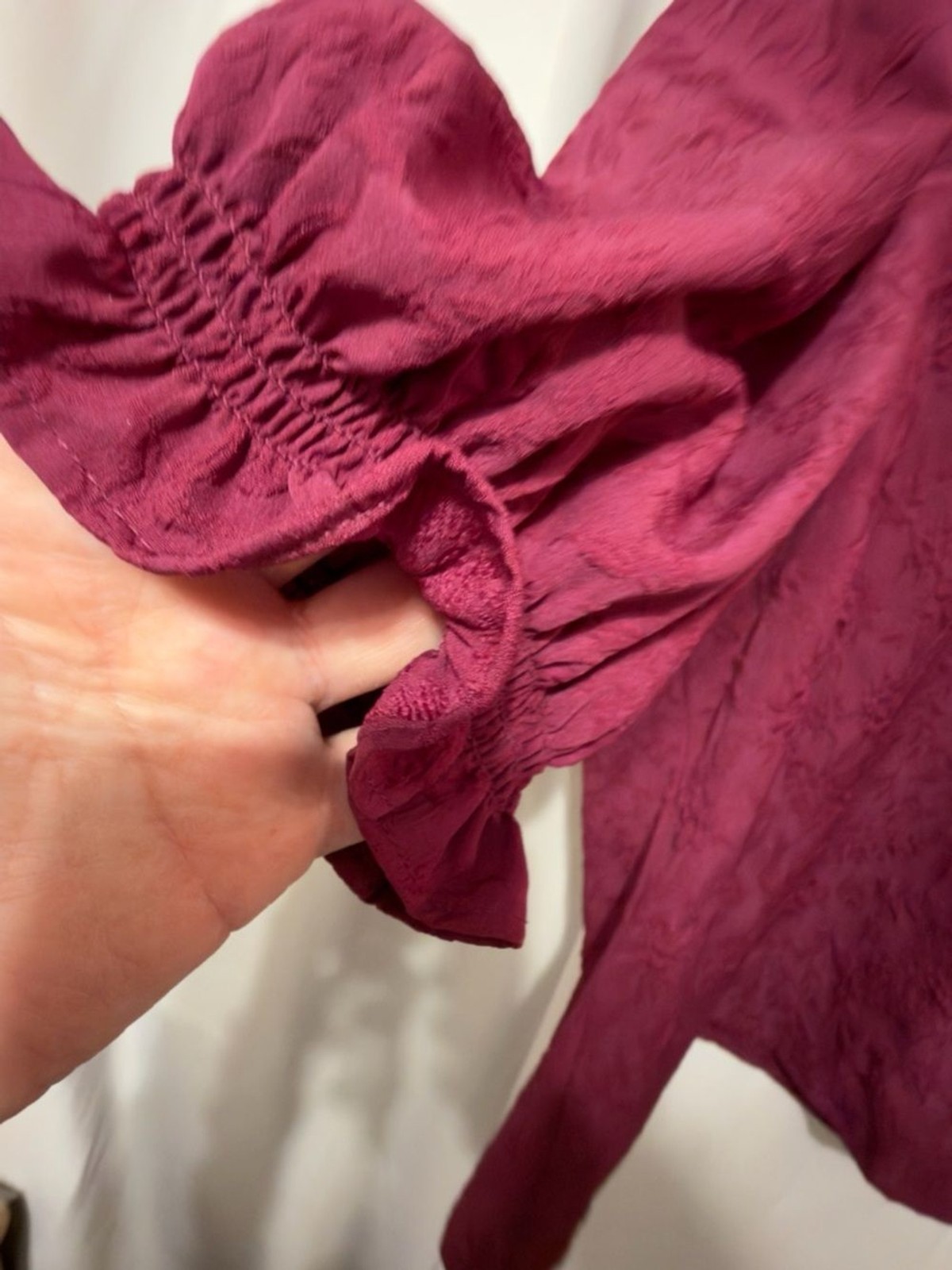 Ted Baker Magenta Brocade Jacquard puff sleeve Womens XL
