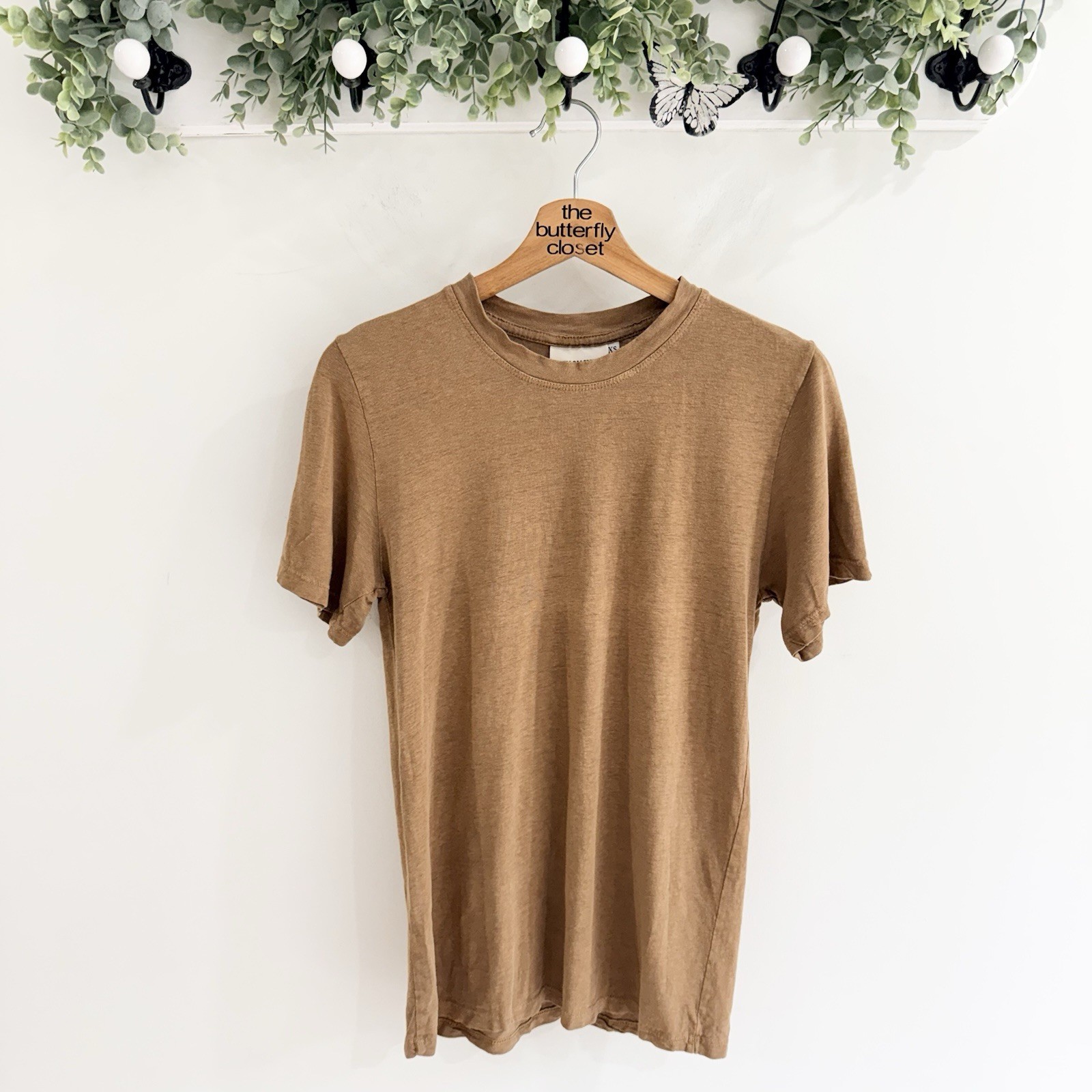 Jungmaven Light Brown Hemp And Organic Cotton Short Sleeve Shirt Sz XS 1-5275