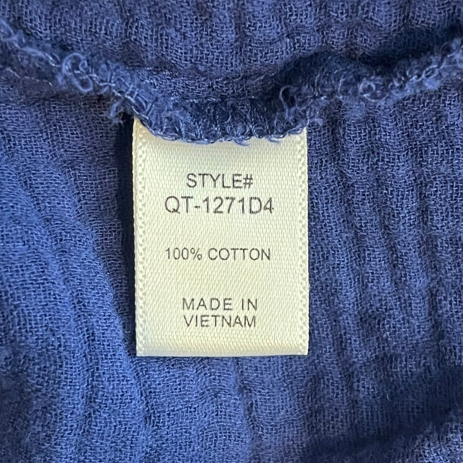 Zenana Royal Blue Double Gauze Button Down Shirt Raw Hem Oversized Top Small