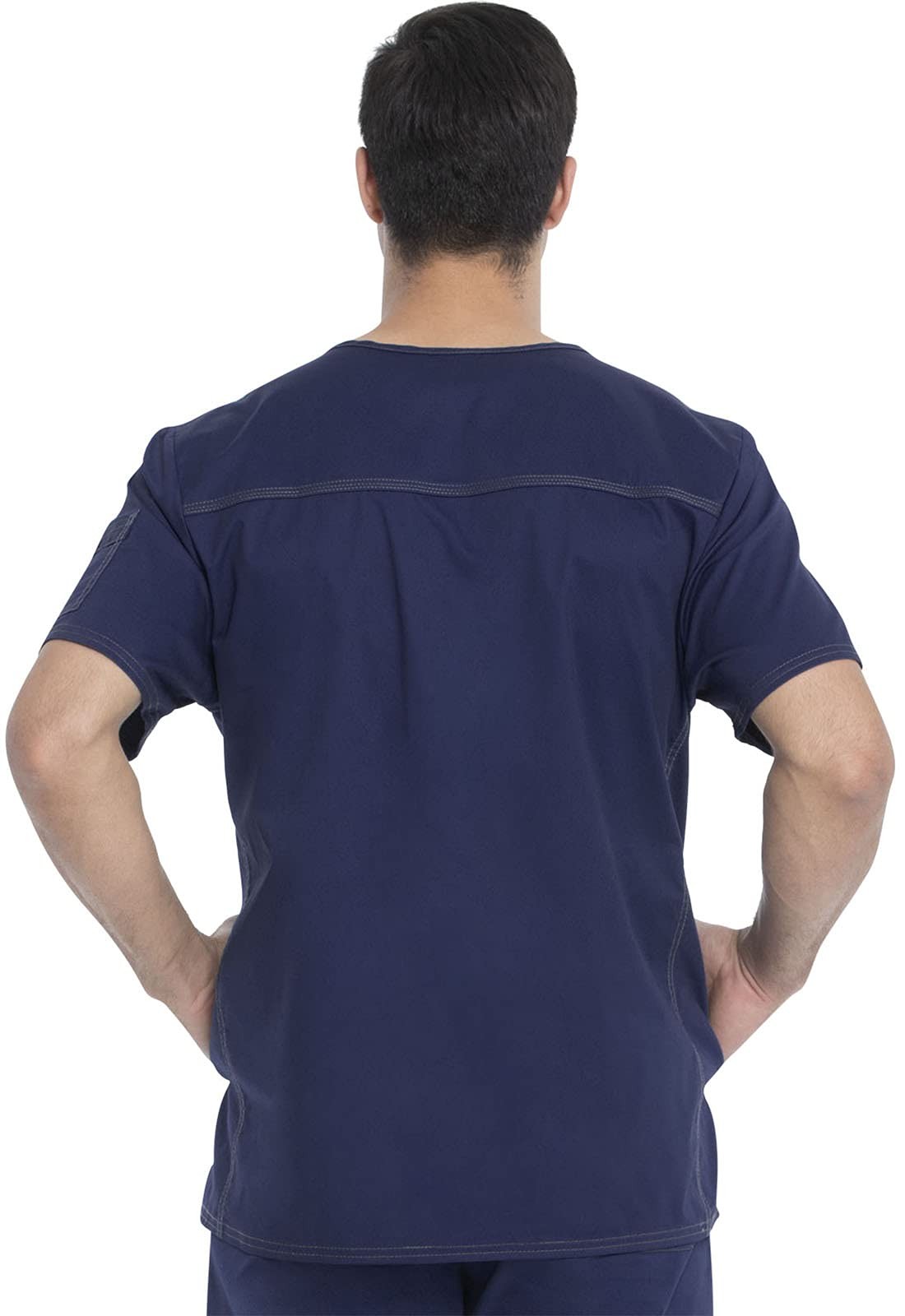 Dickies Men’s Generation Flex Utility Scrubs V-Neck Shirt, Navy, Size: Small