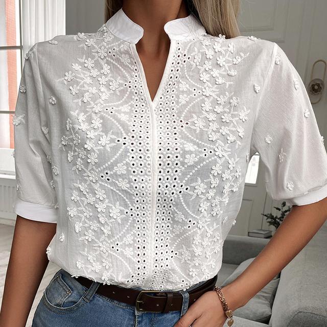 Blusas De Mujer Camisas Moda Blusa Elegante Casual Manga Corta Nueva Camisa Tops