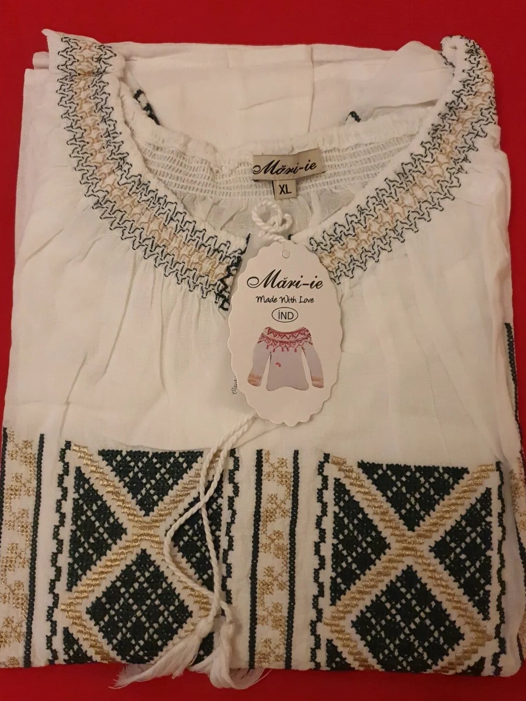 Ladie’s Women’s embroidered traditional blouses top Size XL 100% Cotton NEW