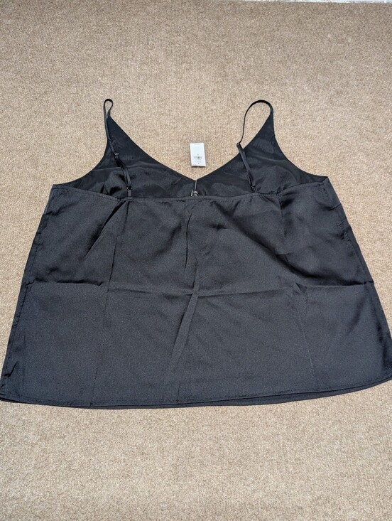 Banana Republic Factory Black Satin Spaghetti Strap Cami New (XL)
