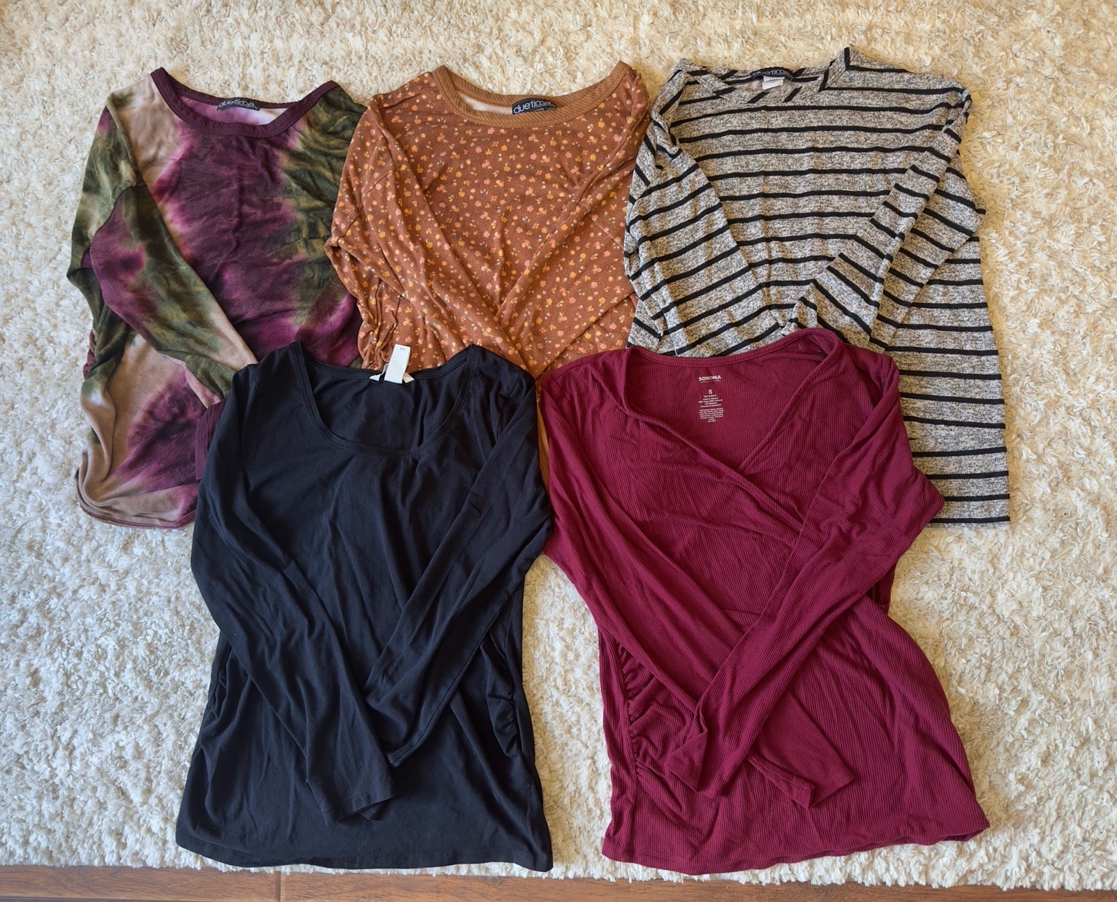 5 Tops Bundle Mixed Brands Maternity Casual Size Small Fall Winter long sleeve