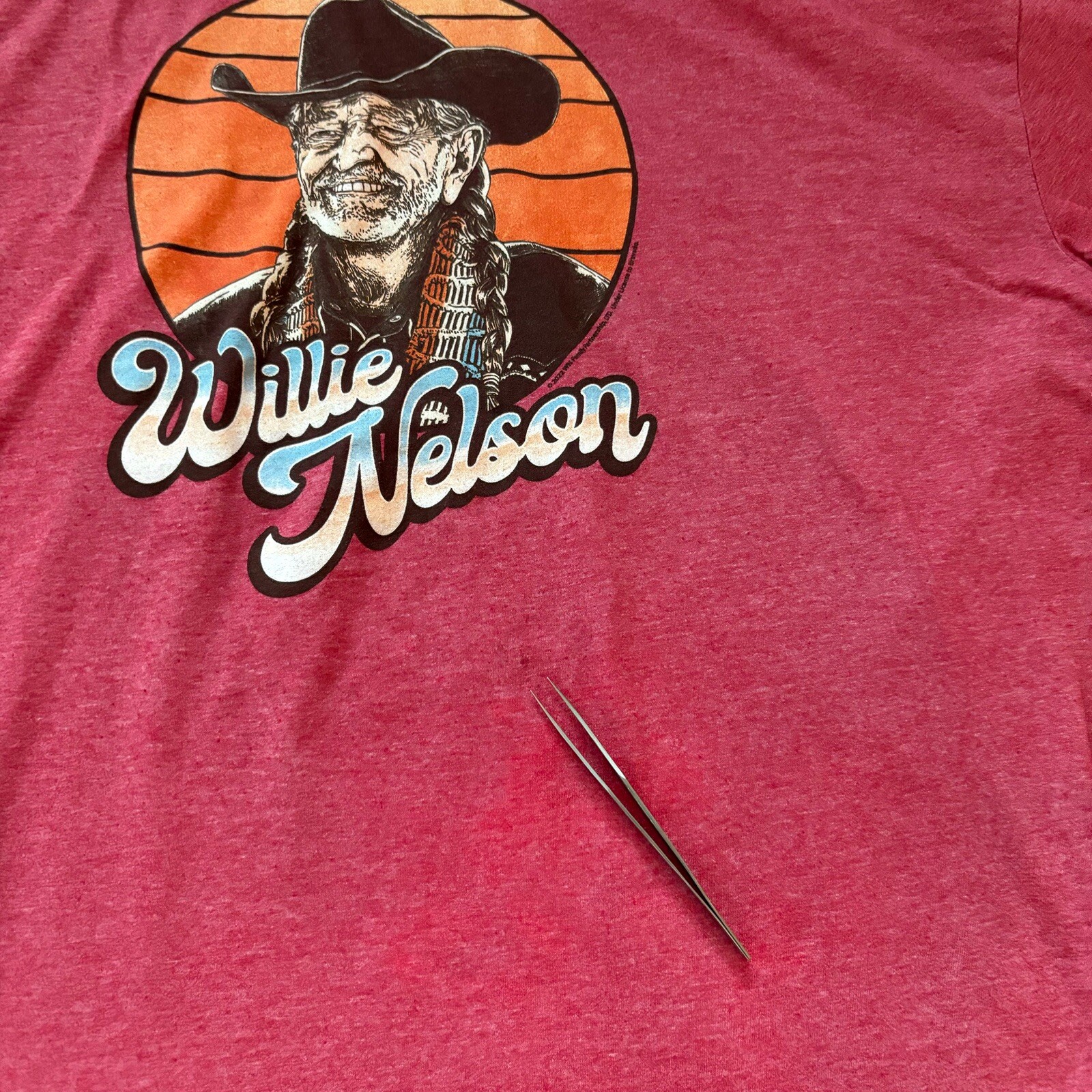 WILLIE NELSON In Cowboy Hat Buck Wear T-shirt Women’s 3xl XXXL Rose Cotton/Poly