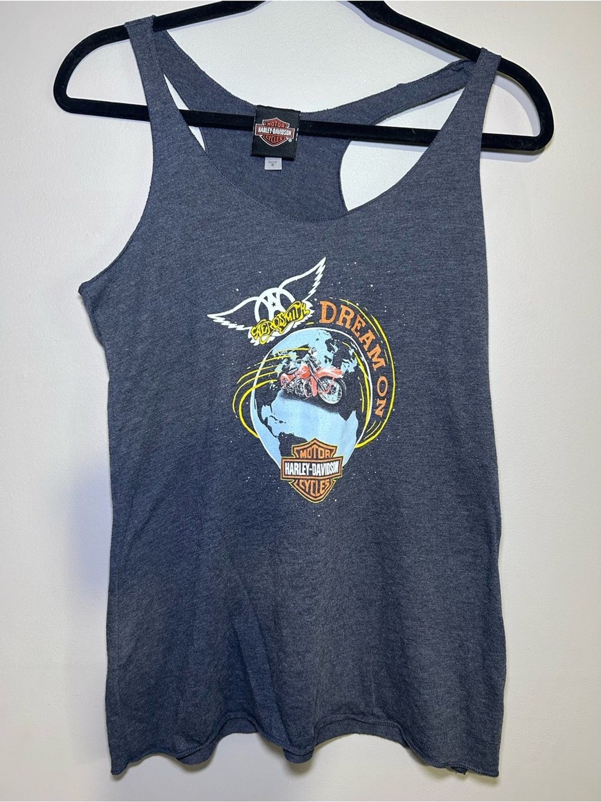 Harley-Davidson Dream On Racerback Tank Top Gray Graphic Women’s Medium