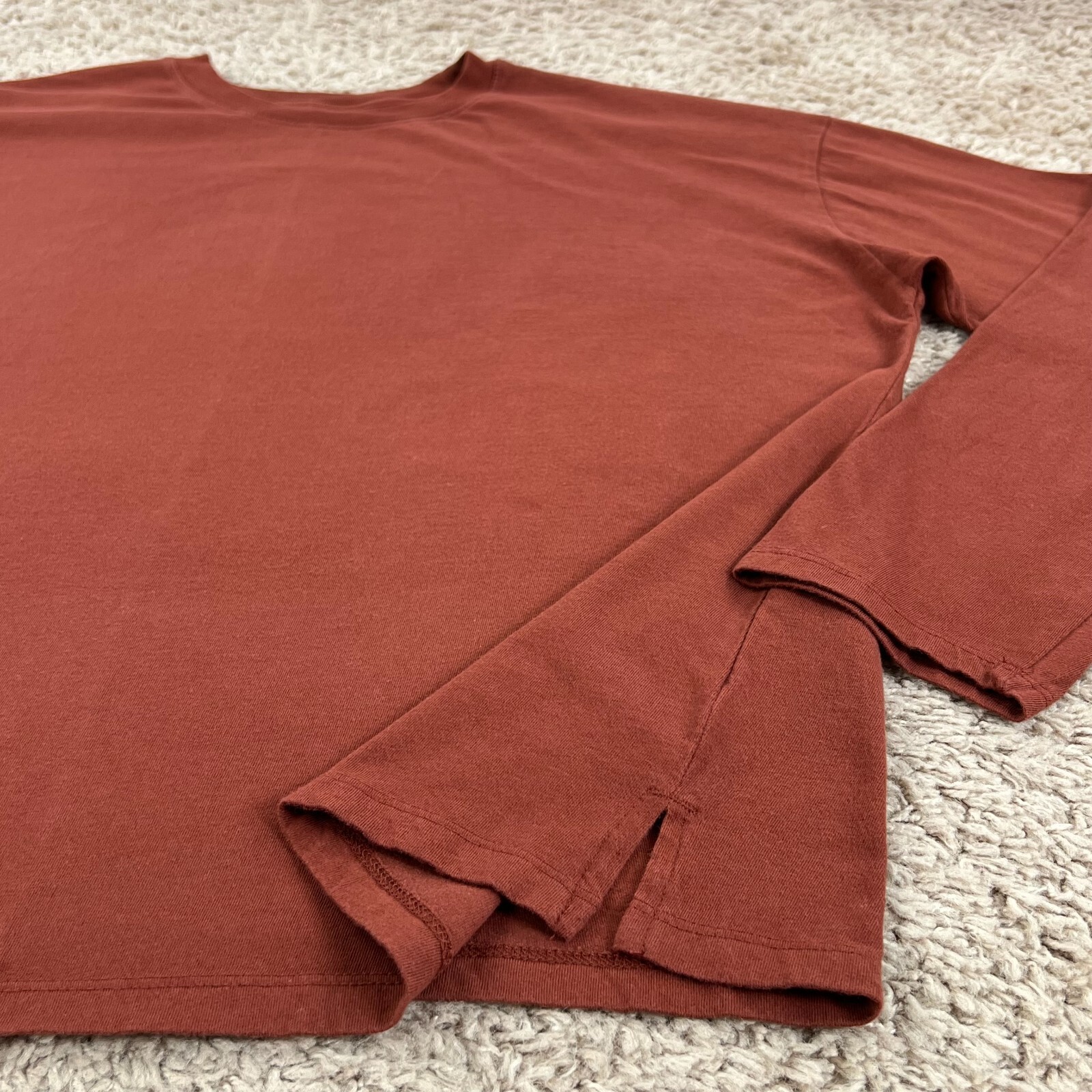 A NEW DAY Copper Basic Knit Long-Sleeve Crew Neck T-Shirt Womens XL Oversized