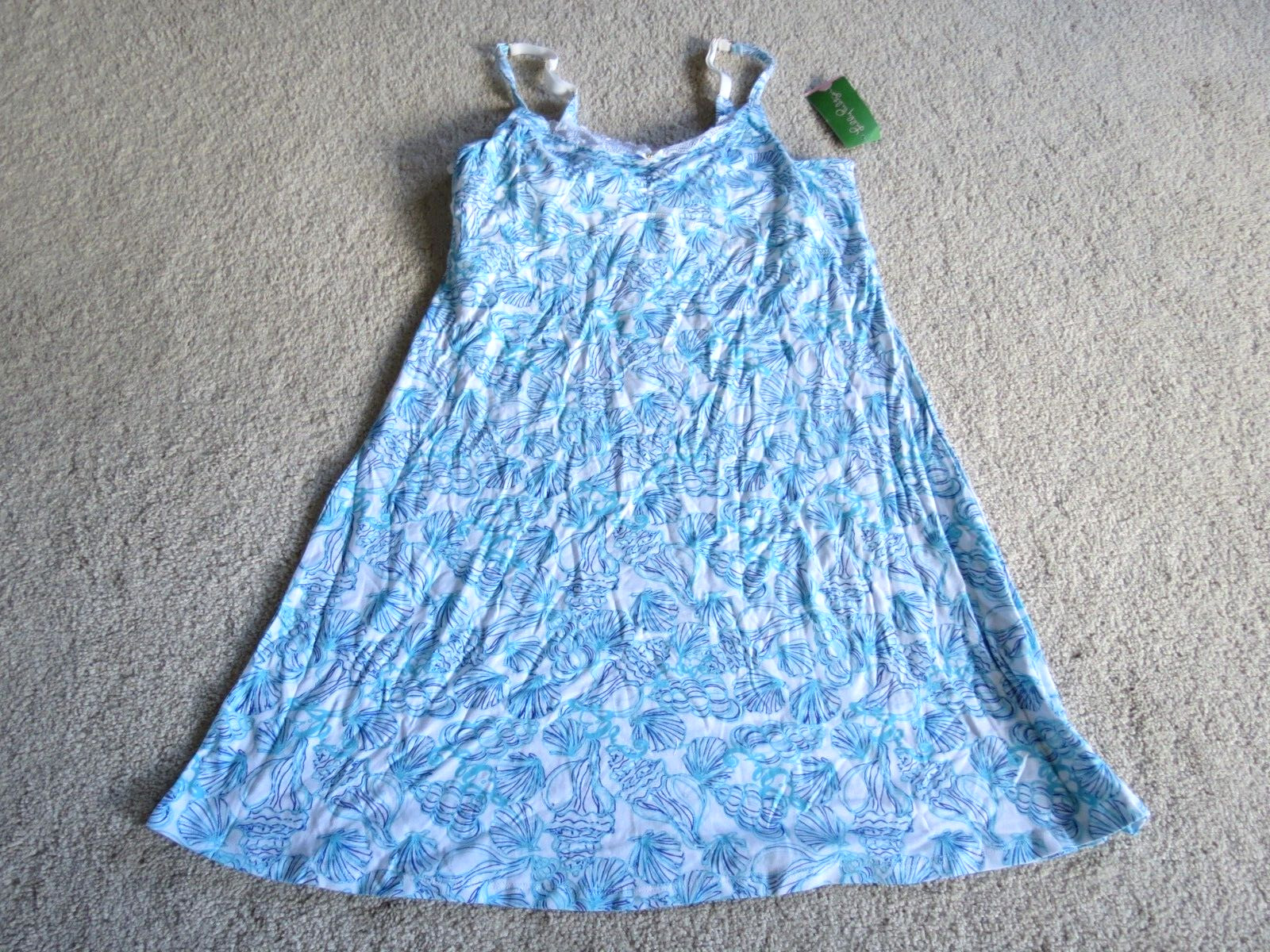 NWT Lilly Pulitzer Lagoon Blue Shell The Way Size Large Minidress