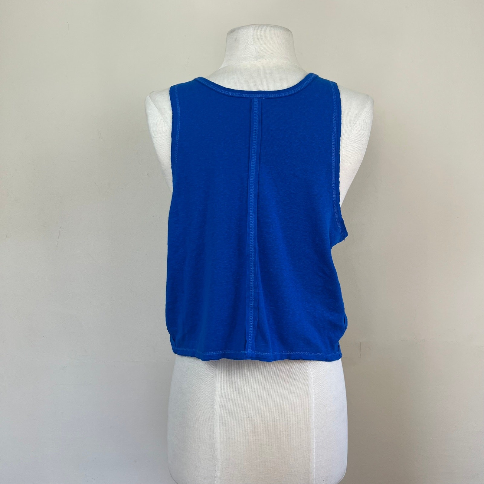 Free People Crochet Window Tank Top Sleeveless Boho blue Size small we the free