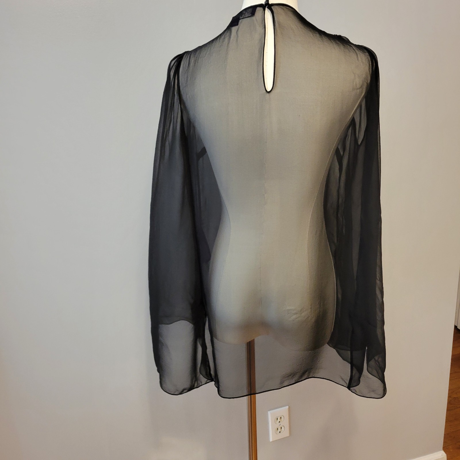 Ralph Lauren Purple Label Esmerelda Embellished Chiffon Blouse Womens 6 $1290