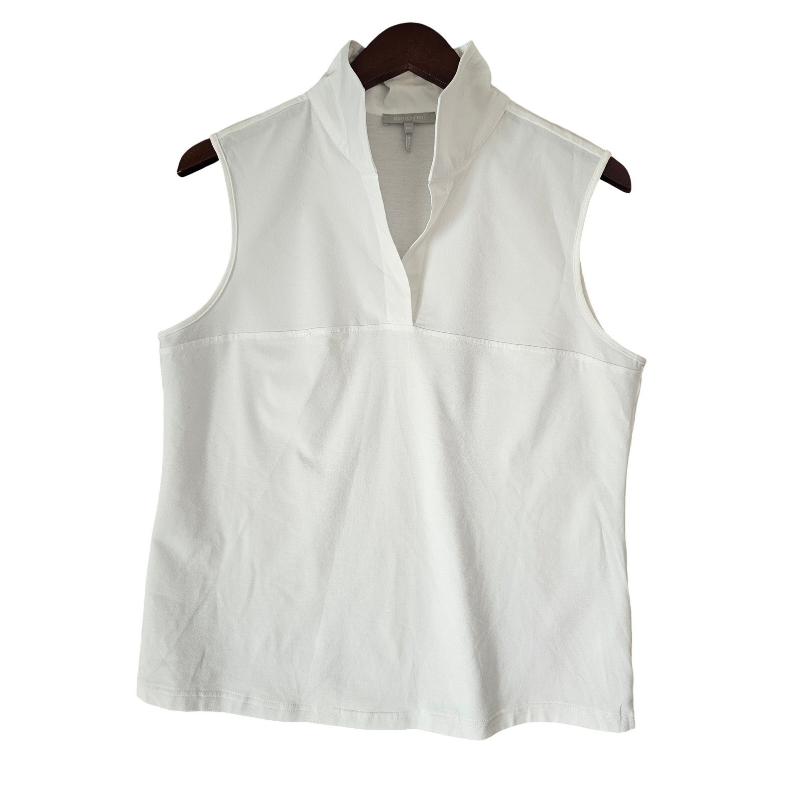 Hinson Wu Emma Foundation Layering Shirt Womens M White Tank Blouse sleeveless