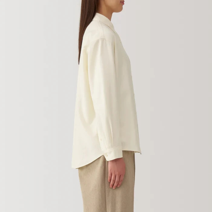 Muji Women’s Flannel Shirt, Women’s Flannel Regular Collar Long Sleeve Shirt, S