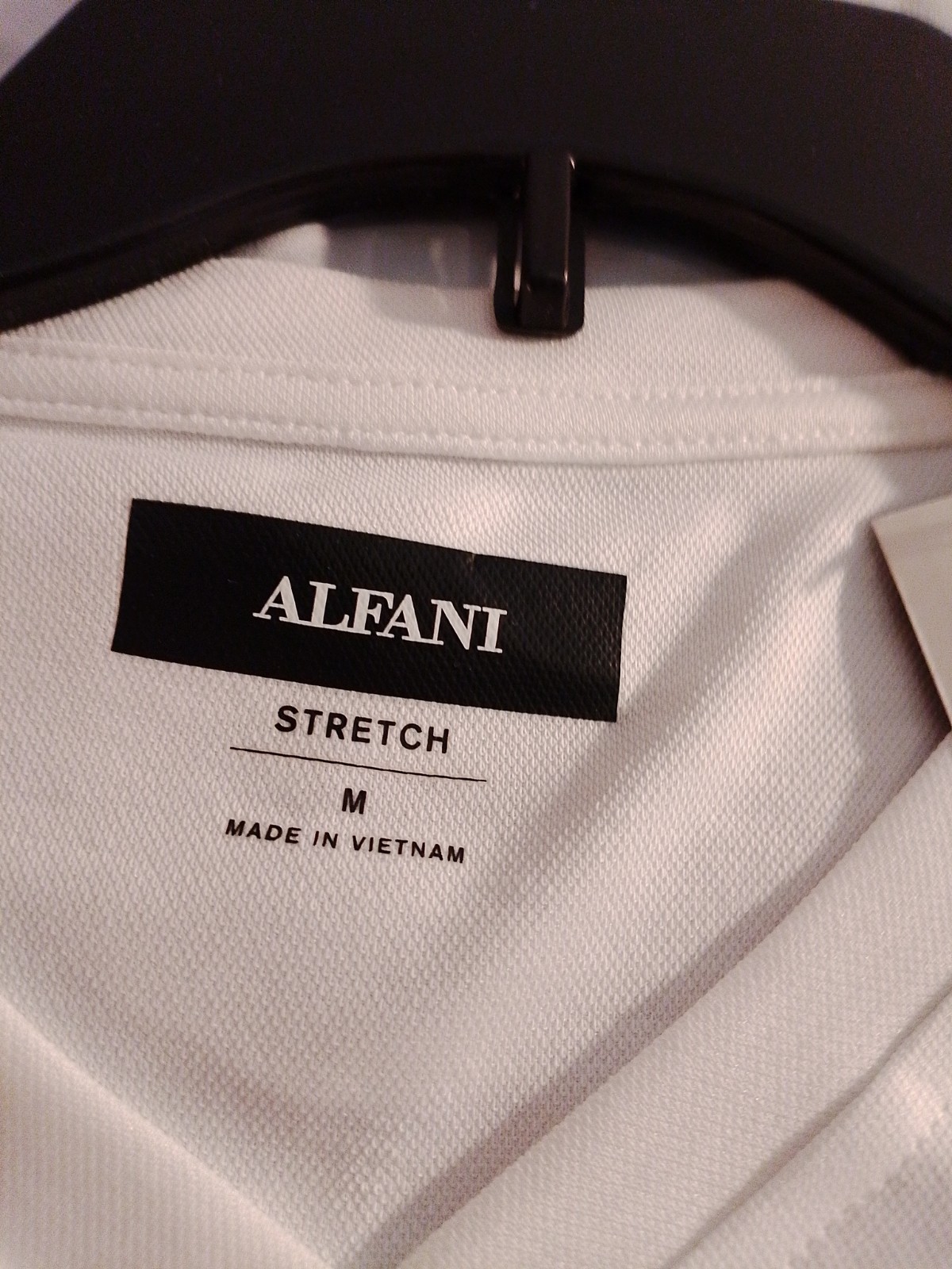 alfani stretch Supima Tees Color White Pure Size Medium