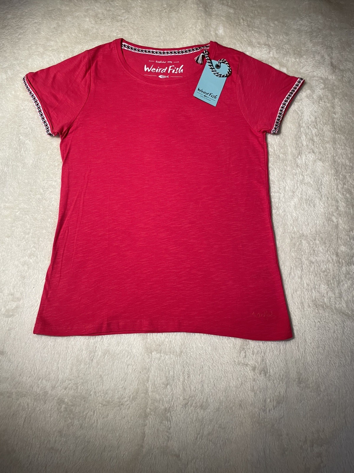 Weird fish hot pink t-shirt,new with tags, size 10, Summer Contrast Trim RRP £22