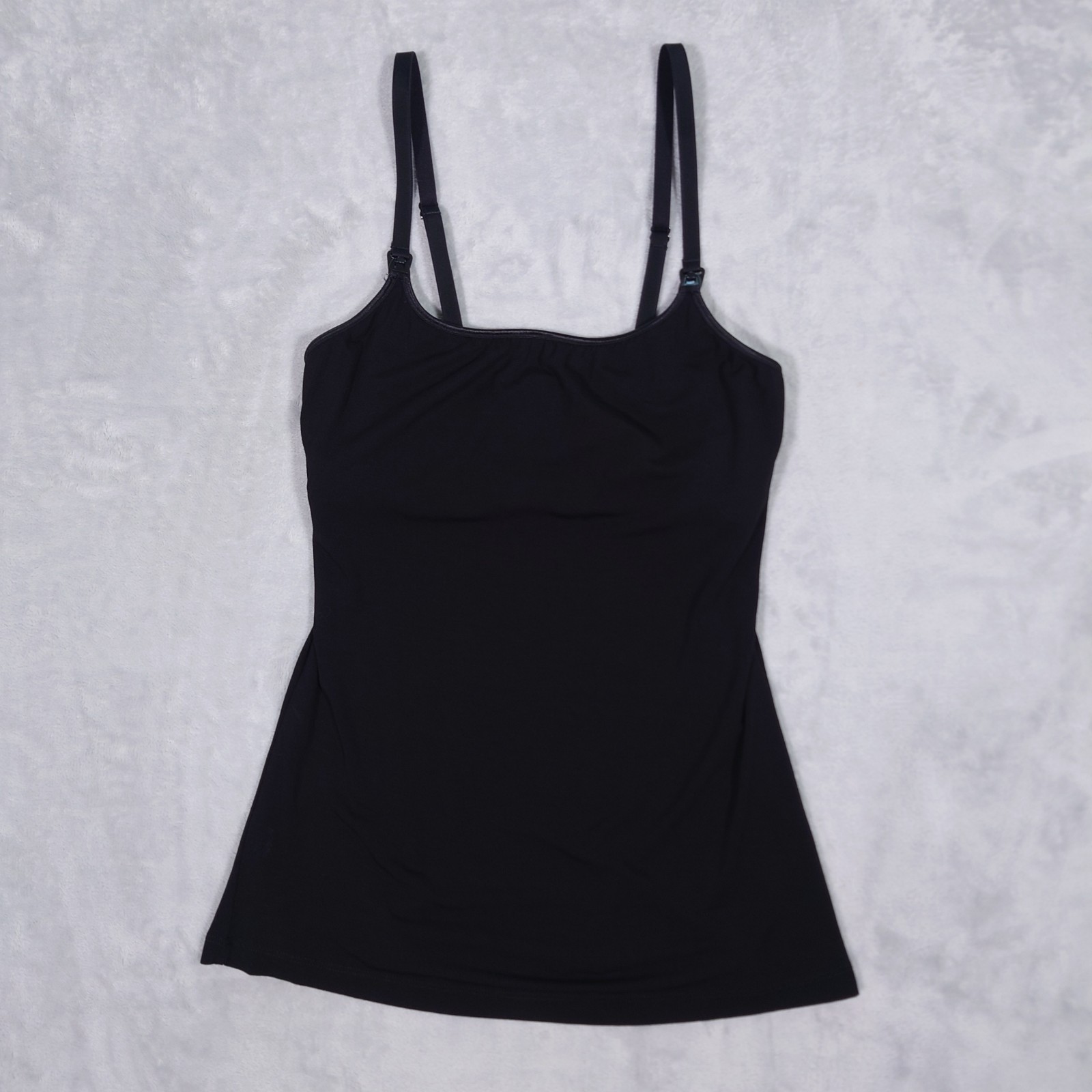 Cosabella Cami Top Sz M Built In Shelf Breastfeeding Clip Open Tank Black Italy