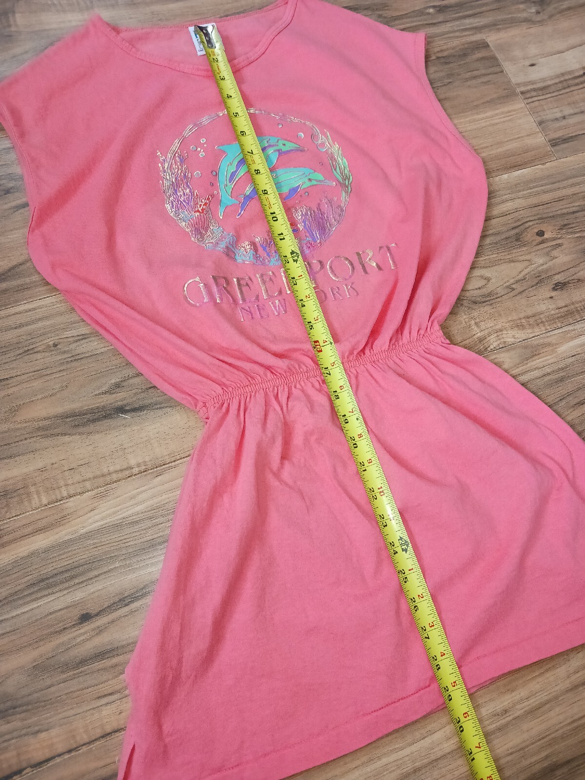 Vintage Dolphins tank dress beach cover up cute osfa vtg unique P.S.I sportswear