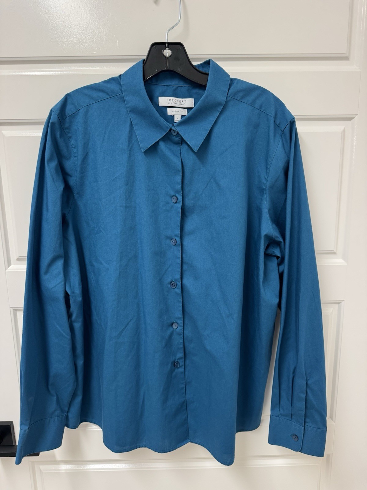 FOXCROFT Dark Turquoise Wrinkle Free Blouse 48 Chest 27 Long Sz 18 ShapedEUC A10