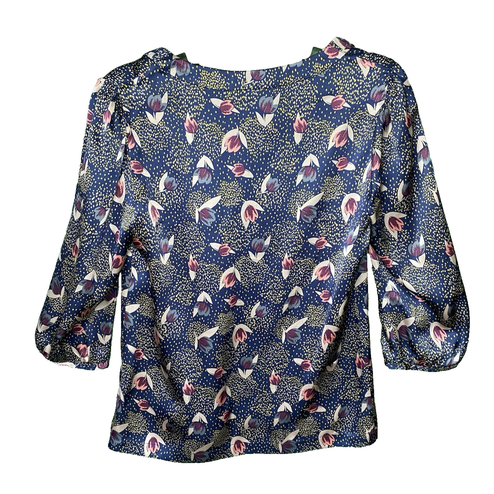 Boden Blouse Womens Size US 6 Classic Designer 100% Silk 3/4 Sleeve Career Shirt