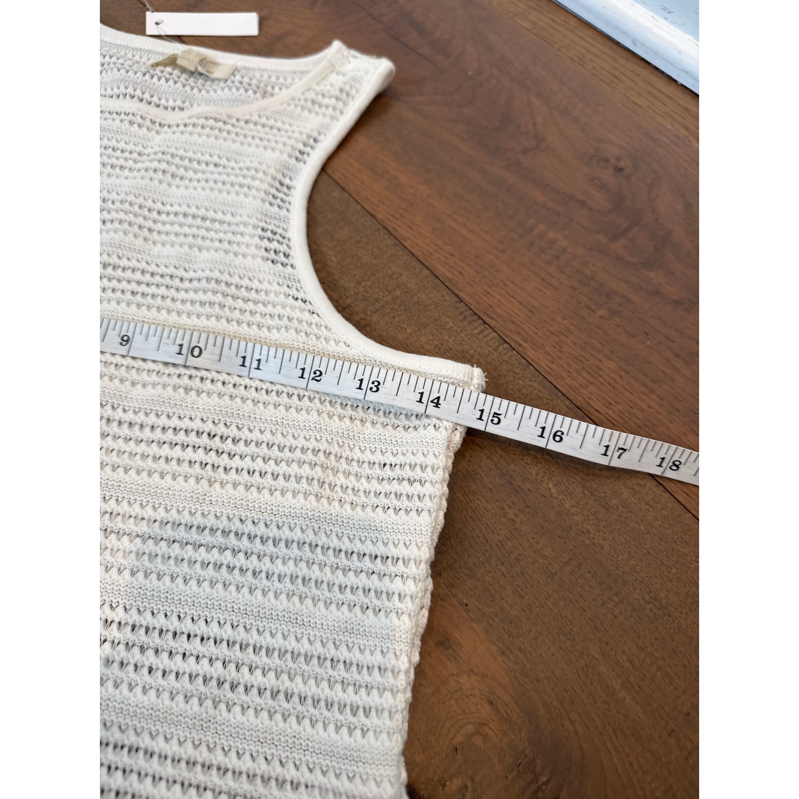Madewell Crochet-Knit Shrunken Cutaway Tank Top Cream Women’s Size XS NWT