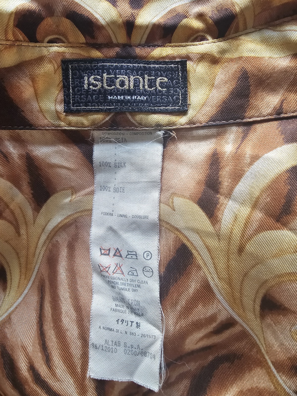 Gianni Versace Women’s Silk Animal Print Blouse Yellow And Brown 90s