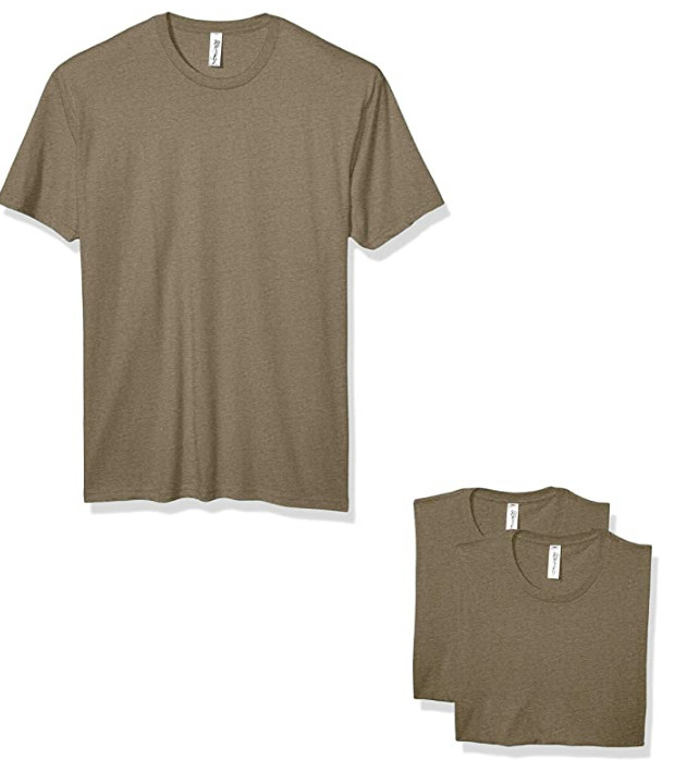 Marky G Apparel Unisex Adult CVC Crew T-Shirt (3 Pack) Warm Gray XS New