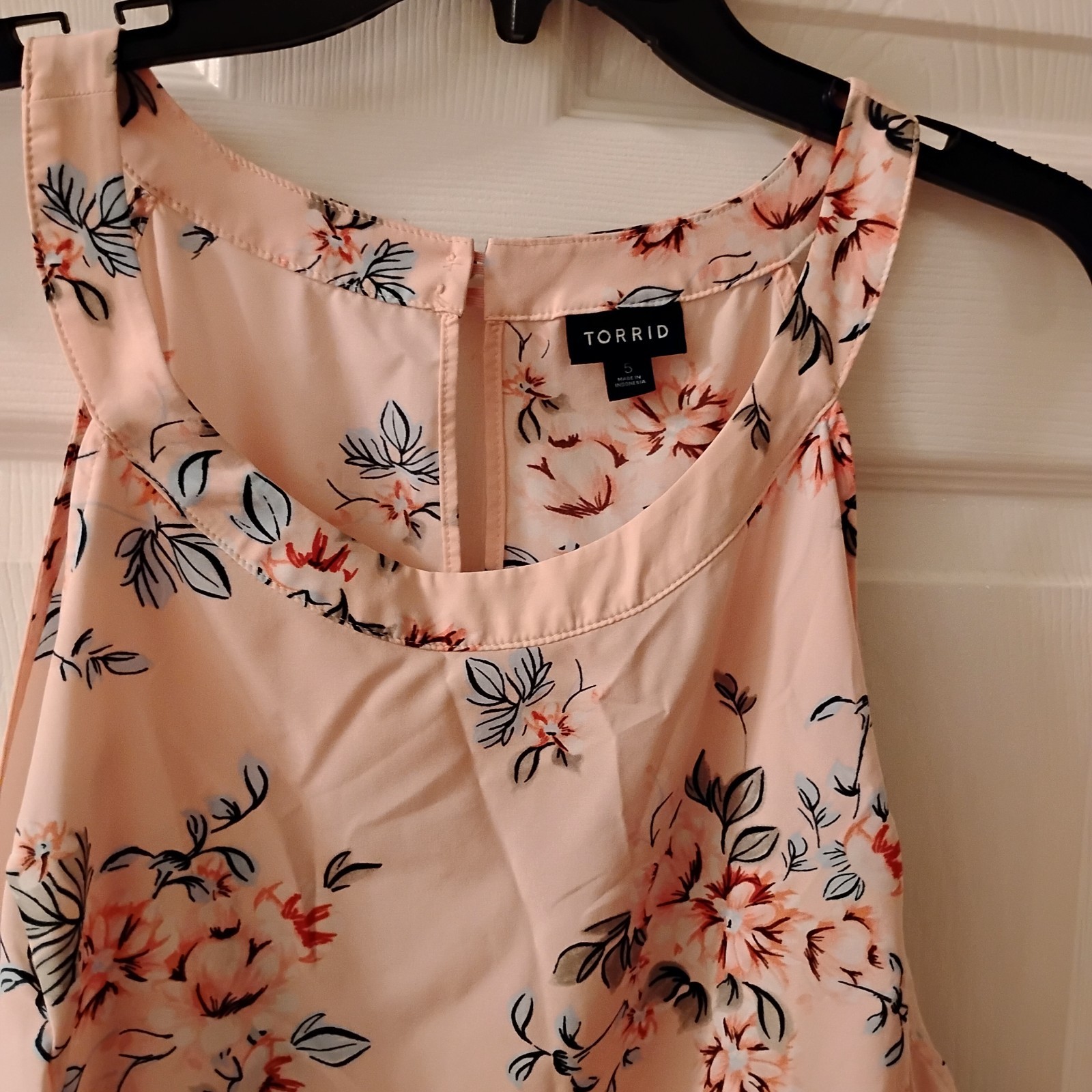Torrid Size 5 (28) Halter Top Tiered Sleeveless Light Pink & Floral Baby Doll