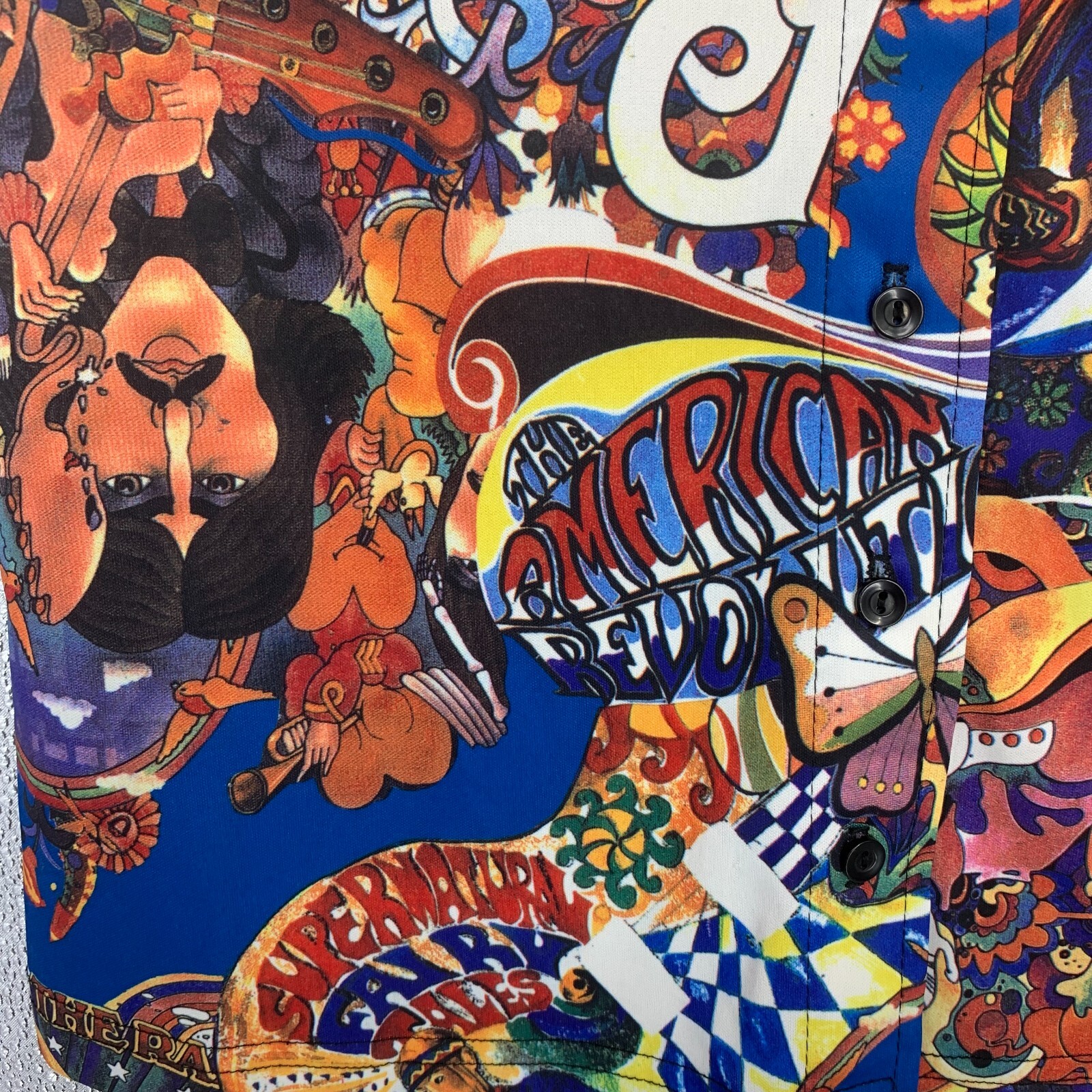 True Vintage Jazz Sport Beatles Revolution Psychedelic Hippie Button Front Shirt