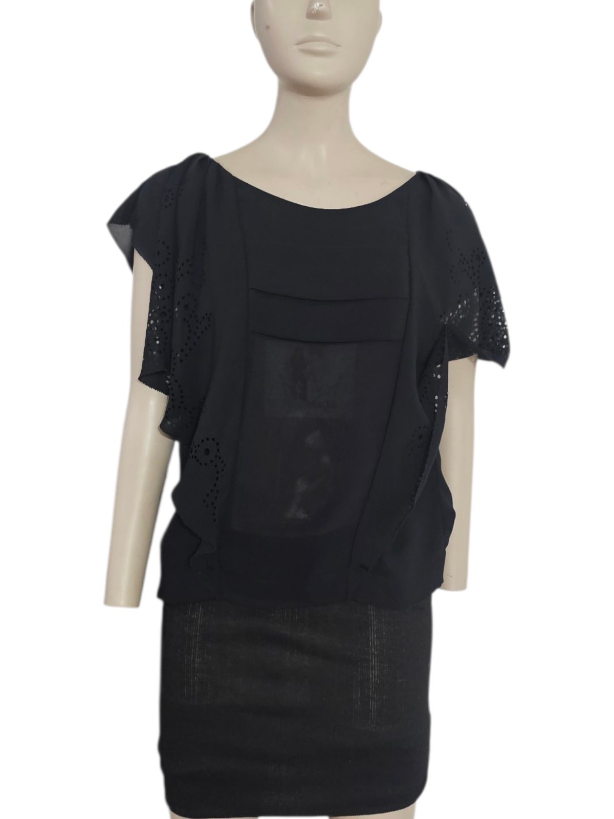 Comptoir des Cotonniers Women’s Top Sz 40 M/L Black Blouse Bohemian Boho