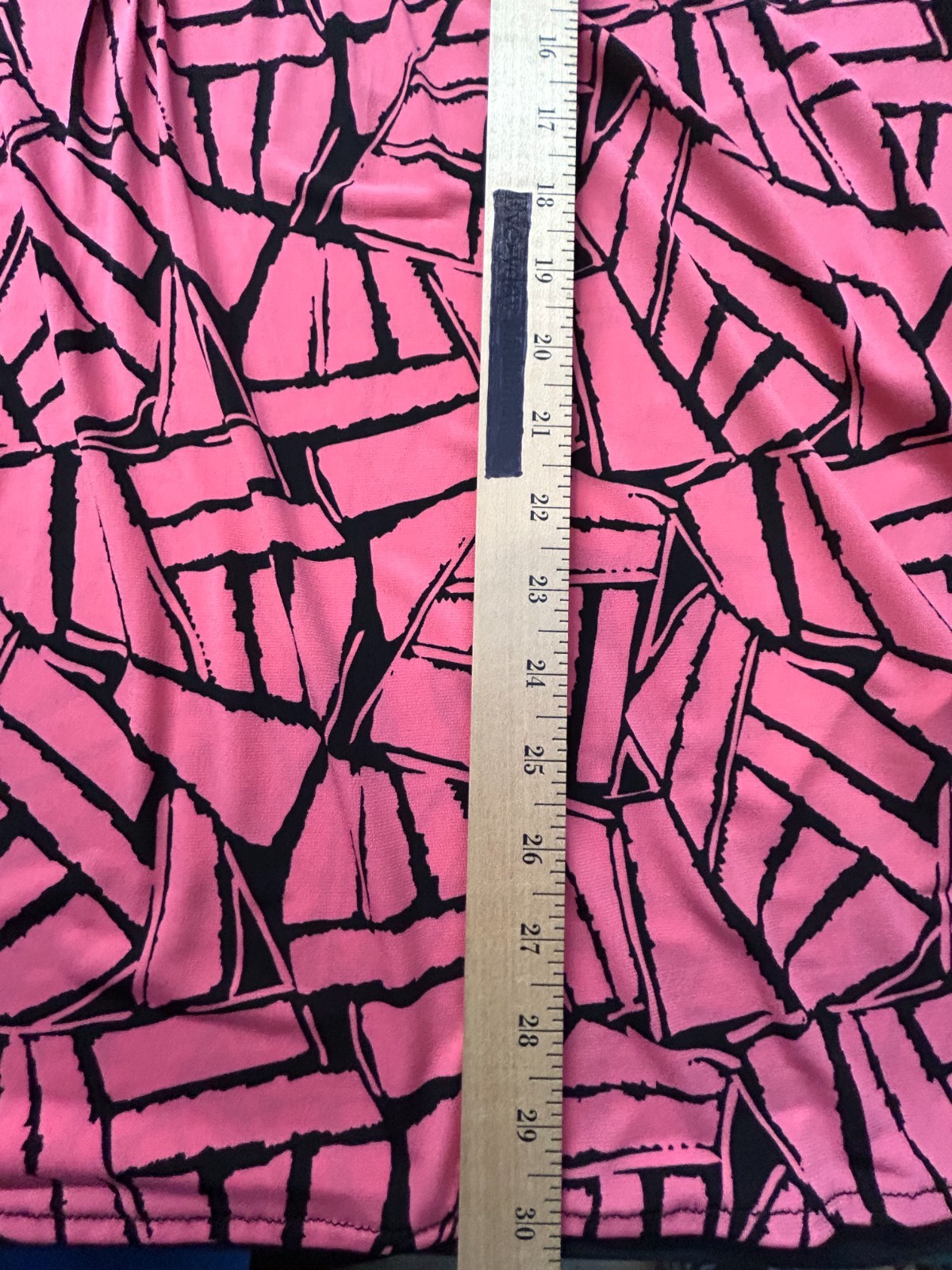 N Touch 3X Pink Black Pleated Blouse Stretch Career Plus Size 3/4 Slv Split Hem