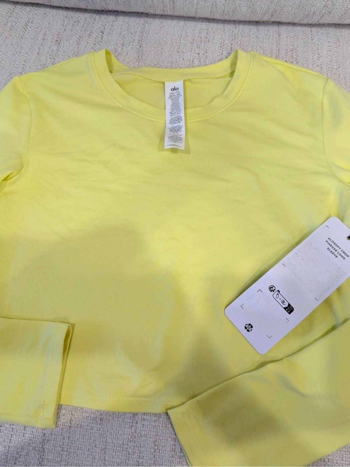 Alo Yoga Alosoft Crop Finesse Long Sleeve XXS NWT