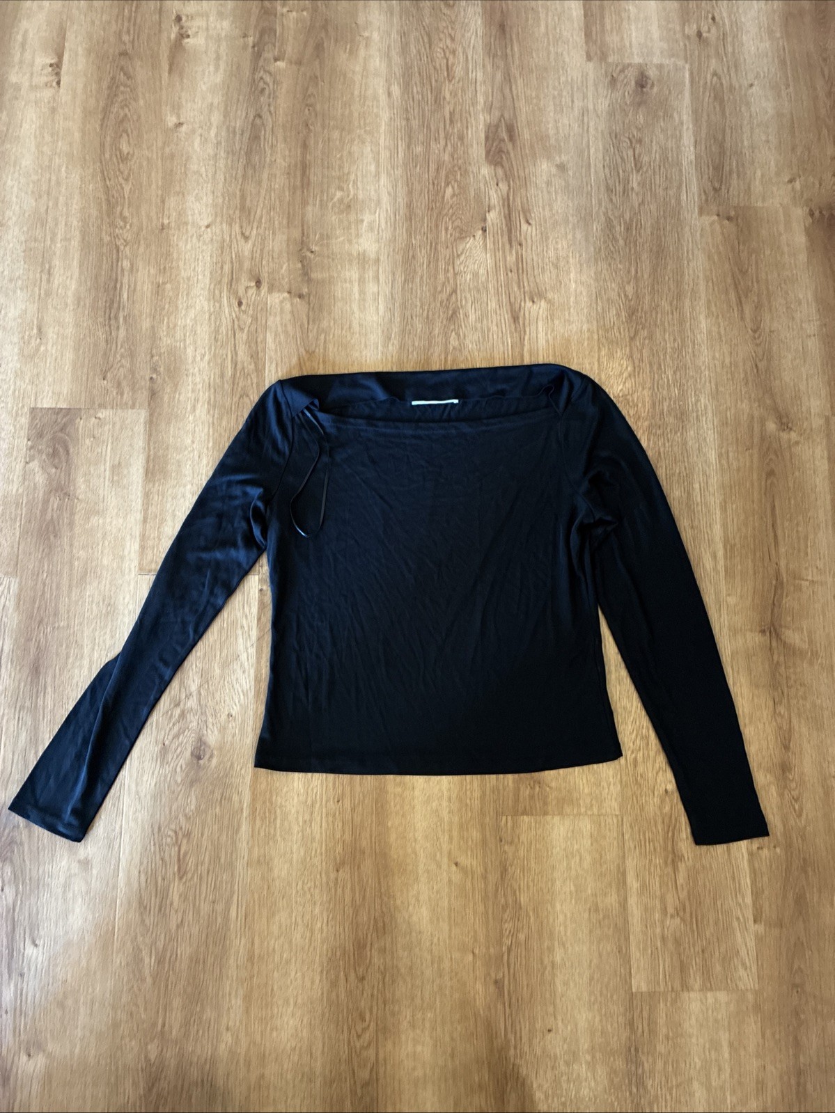 Elodie Women’s Size XL Black Stretchy Boatneck Long Sleeve Top