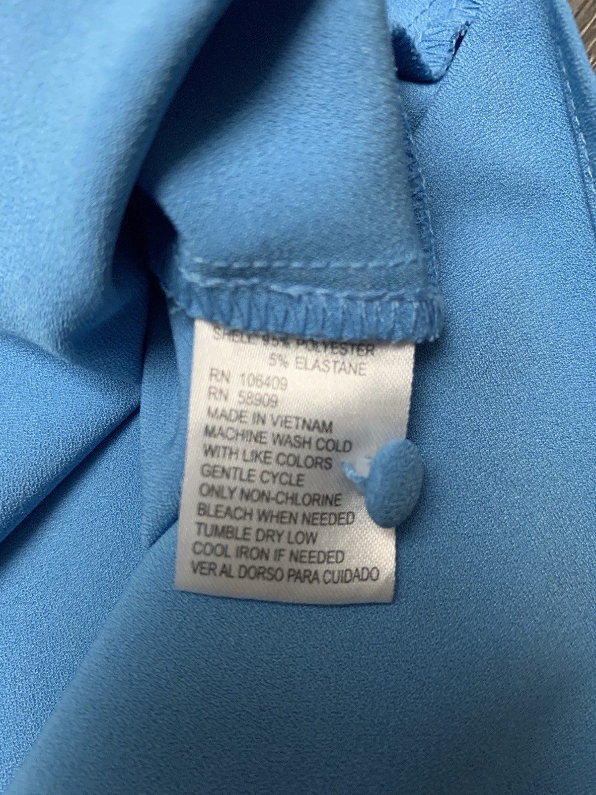 Alex Marie Charlie Sleeveless Blouse Round Neck Blue Keyhole Neck Size Small