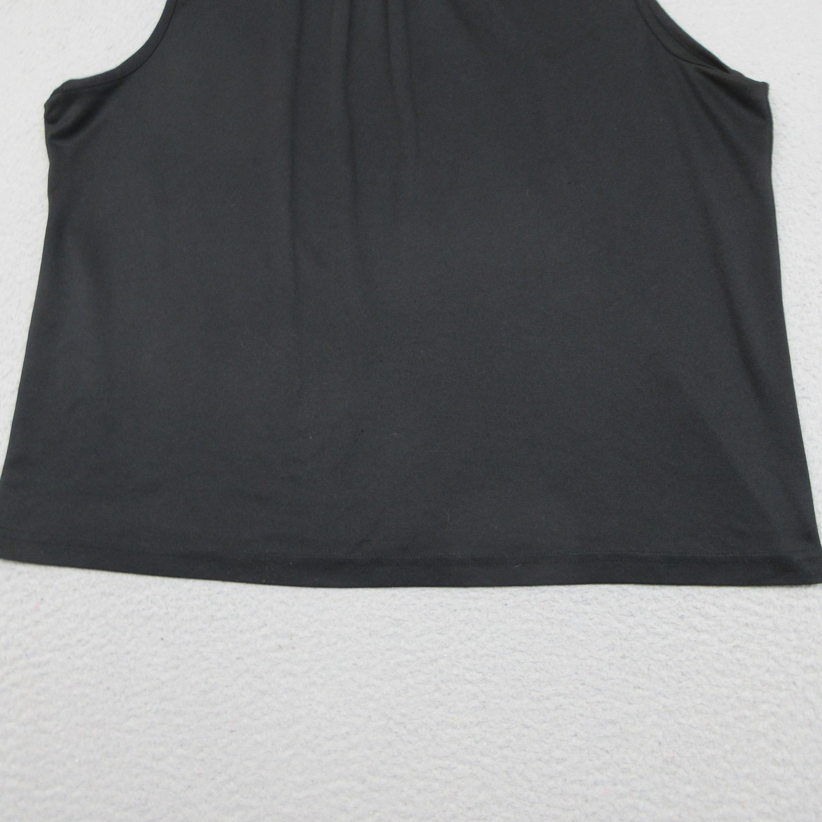 Willow Ridge Womens Black Mock Neck Sleeveless Blouse Keyhole Stretch Size XL