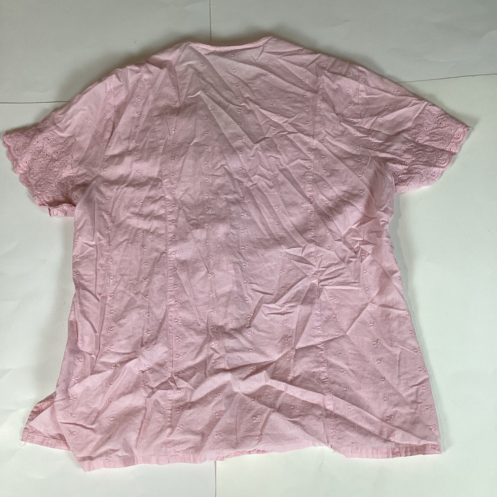 Claudia Richard Womens Blouse Button Up Shirt Top Size Large Stretch Comfort