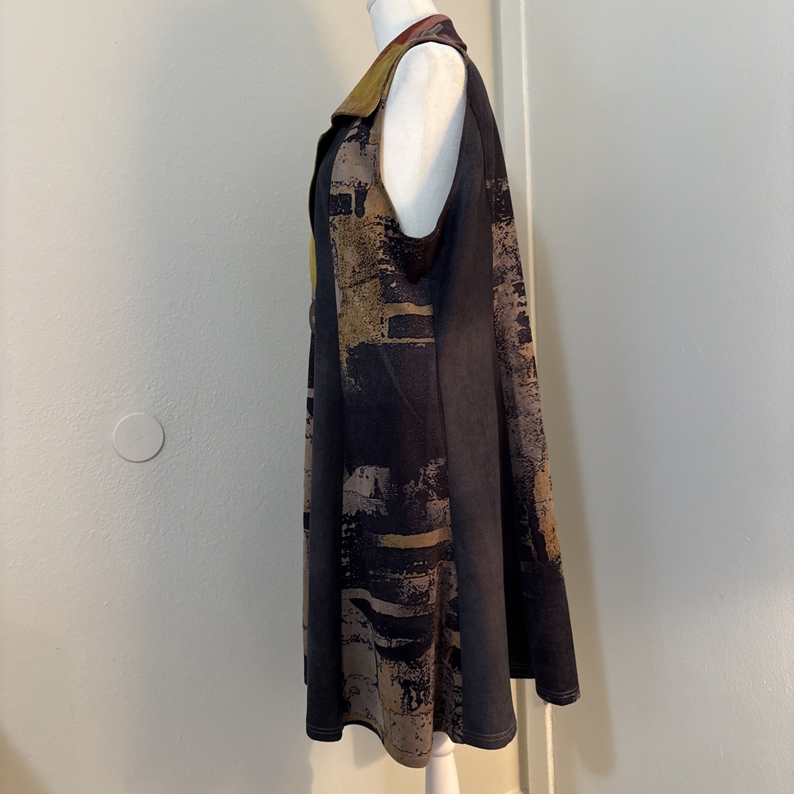 Talk Of The Walk Womens XXL Faux Suede Vest Lagenlook Boho Artsy Festival Fairy