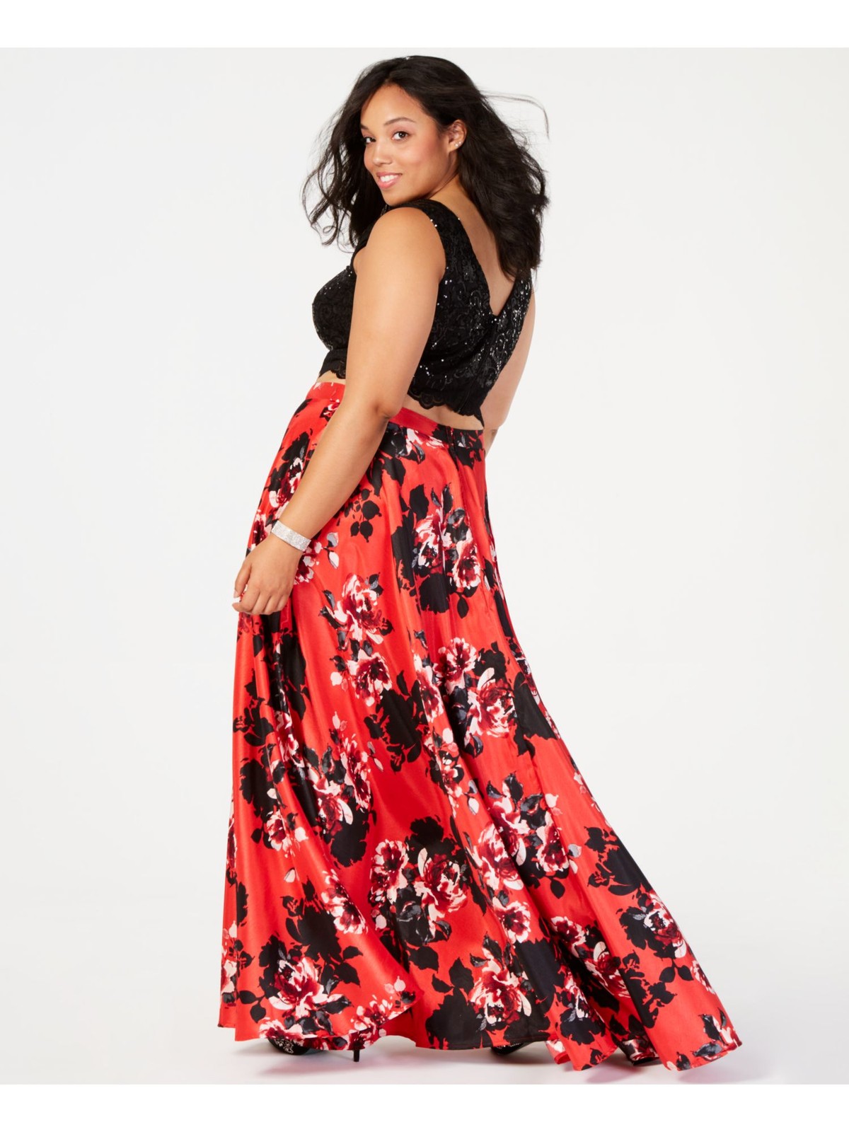 CITY STUDIO Womens Red Sleeveless Jewel Neck Formal Crop Top Plus 20W