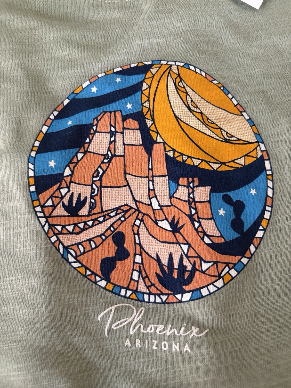 New Vivid Southwest Women’s Large Sea Glass Green T-Shirt Phoenix Arizona