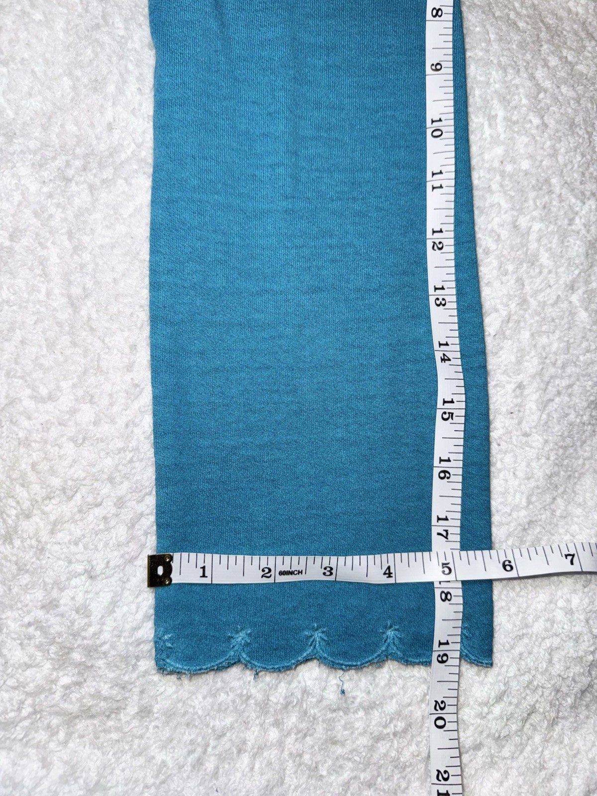 Soft Surroundings SMALL Blouse Robin Egg Blue Floral Embossed Assymetric Hem