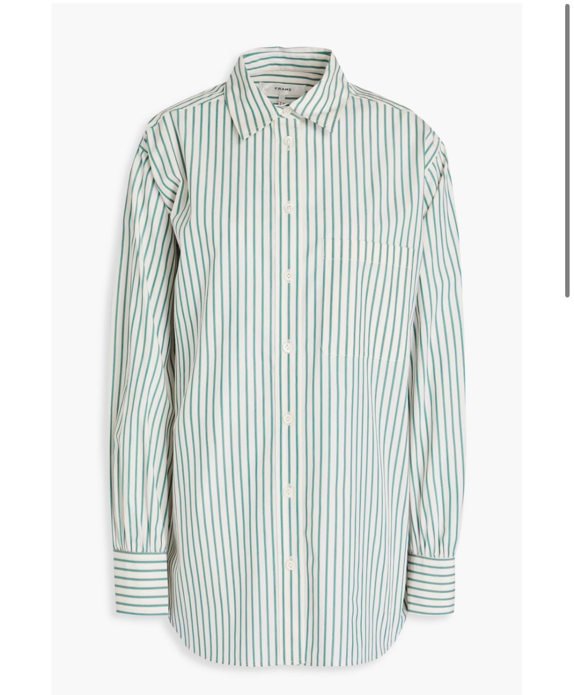 FRAME $298 Striped Cotton Oxford Size Small Pleated Back Pocket