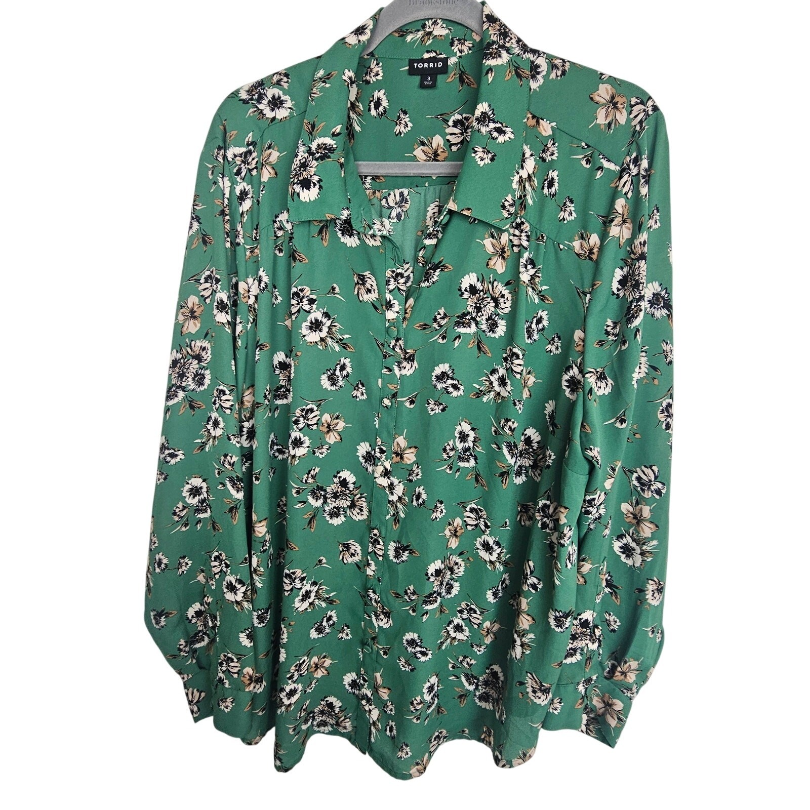 Torrid Floral Madison Georgette Blouse Plus Size 3X Career Corp Work Cottagecore