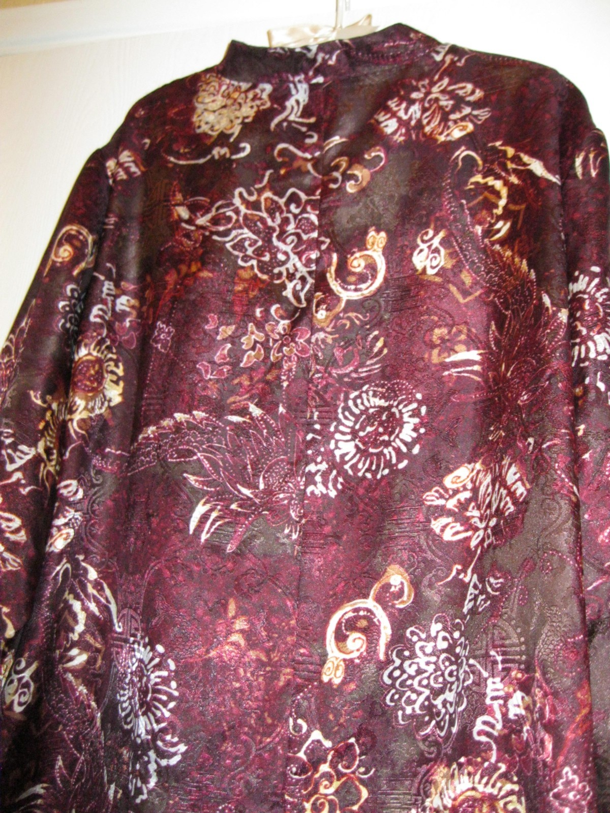 DK. BROWN, REVERSIBLE, L/S ASIAN STYLE JACKET, NEW, SZ. L/1X/2X/3X