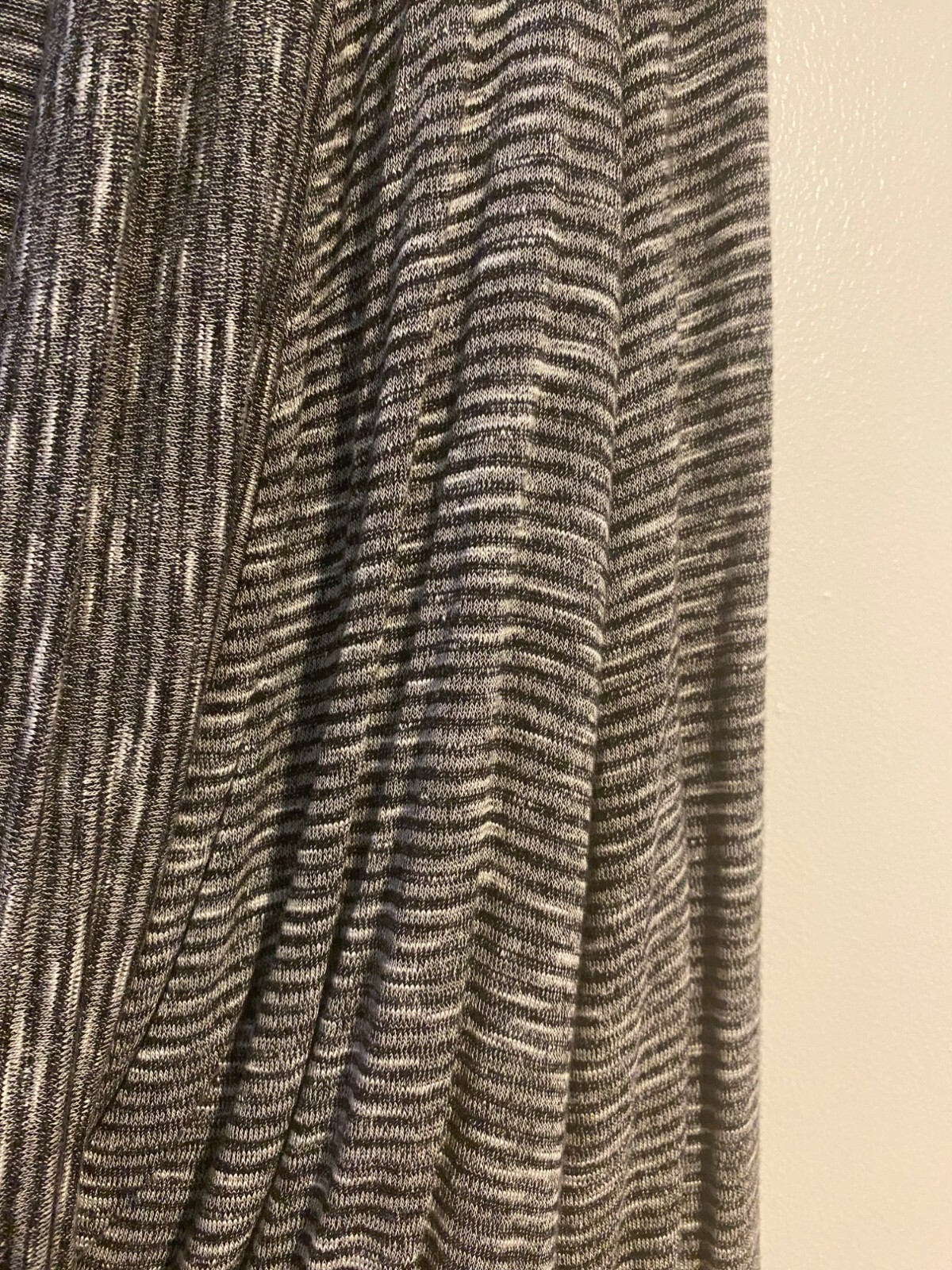 Alyx Womens L Lightweight Top Draped Open-Front Long Sleeve L Gray Striped Knit