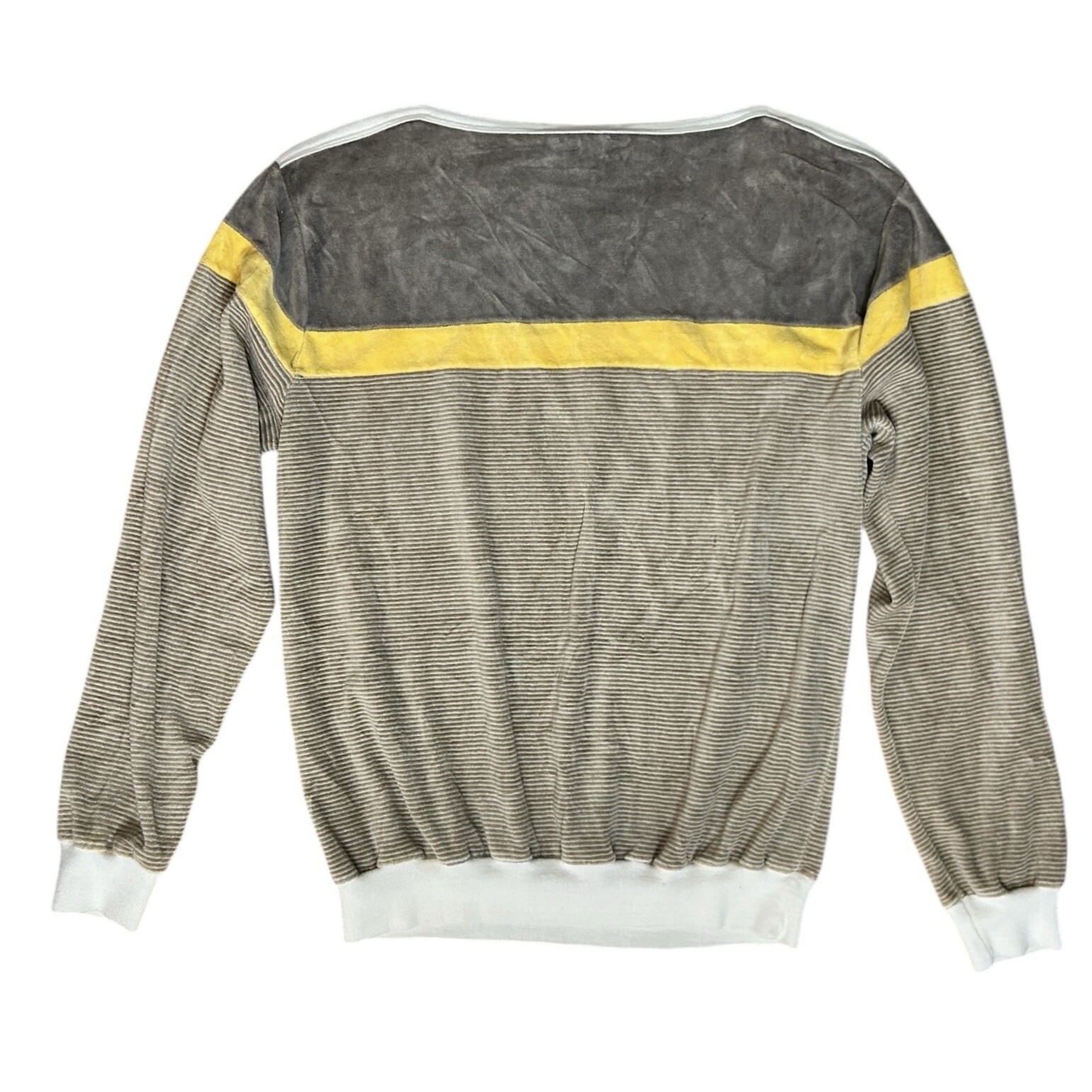 GIVENCHY Saks Fifth Ave Vintage Velour Stripe Pullover Sweatshirt Womens L