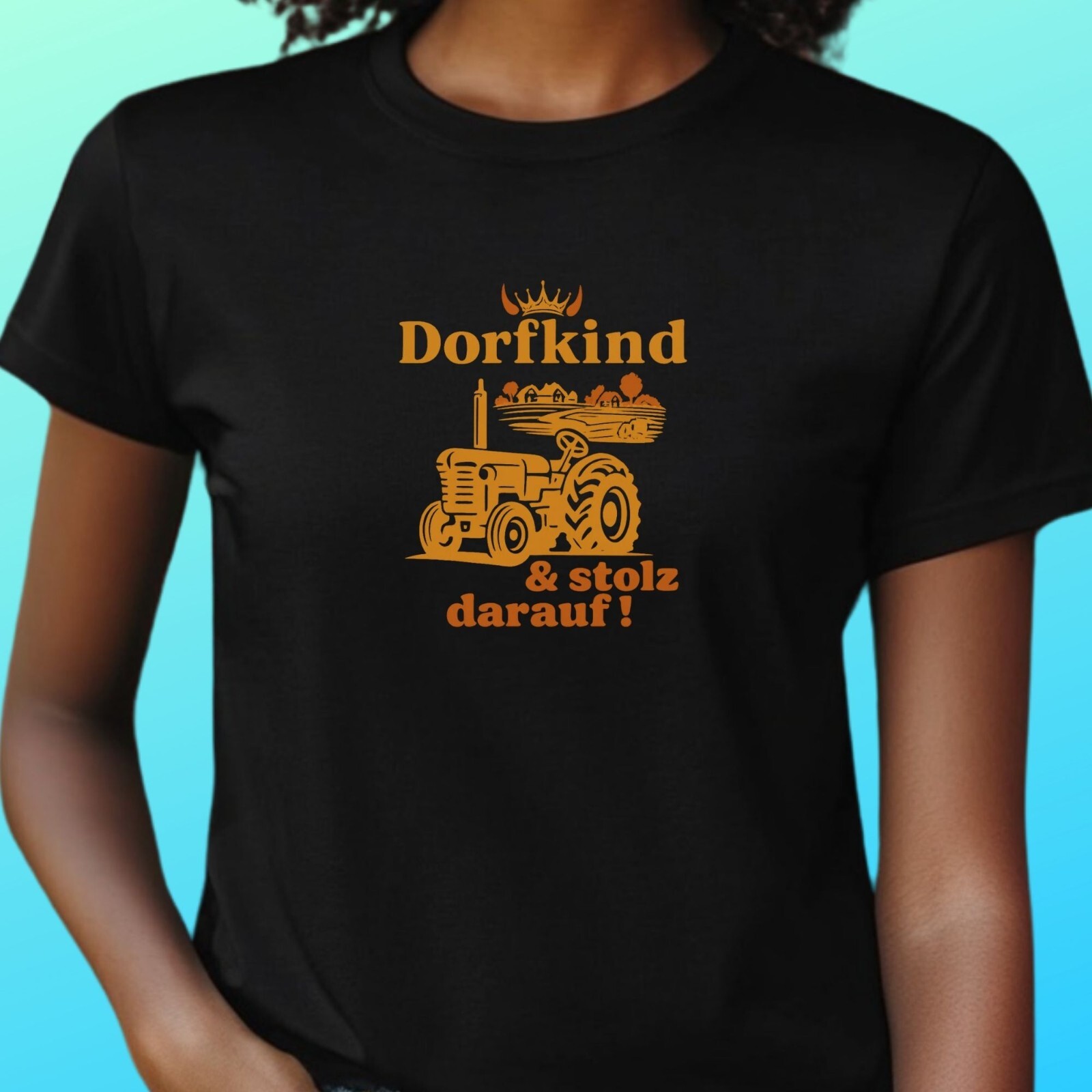 Village child with tractor T-shirt – funny saying for landing eggs, pride in village life